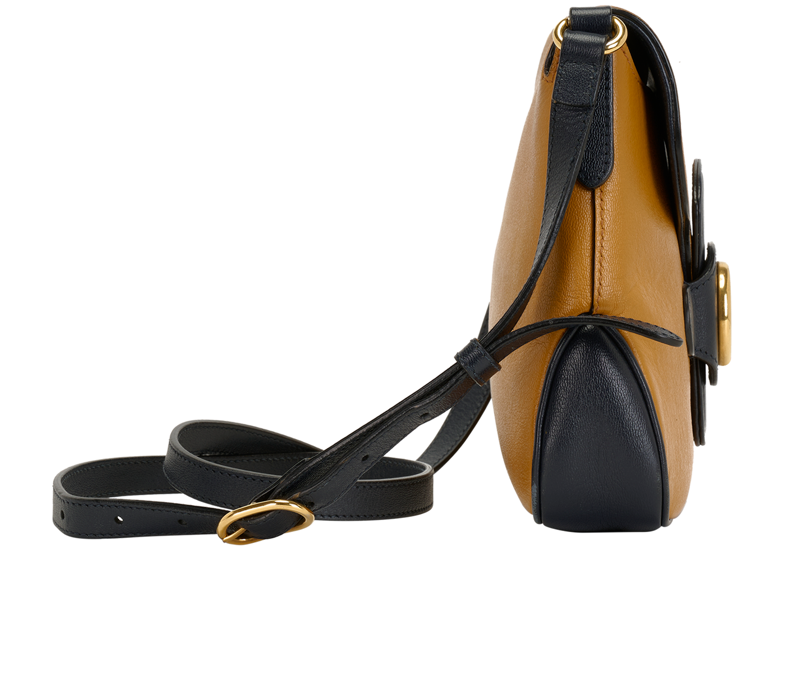 GG Logo Small Messenger, &pound;550, Handbags, Blue/Orange, Leather, Side view